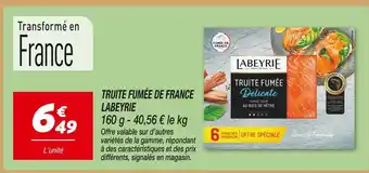Netto Labeyrie truite fumée de france offre