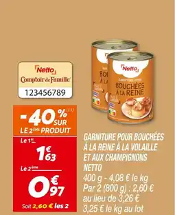 Netto Netto garniture pour bouchées à la reine à la volaille et aux champignons offre