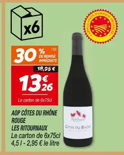 Netto Les ritournaux aop côtes du rhône rouge offre