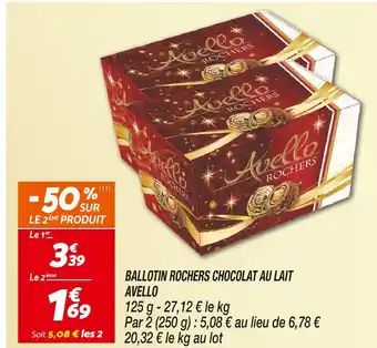 Netto Avello ballotin rochers chocolat au lait offre