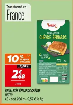 Netto Netto feuilletés chèvre épinards offre
