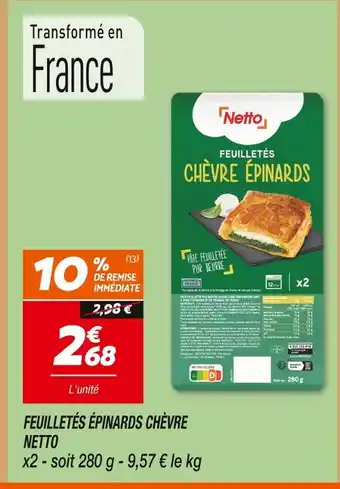 Netto Netto feuilletés chèvre épinards offre