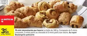Carrefour 15 mini viennoiseries pur beurre offre