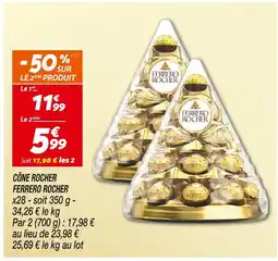 Netto Ferrero rocher cône rocher offre