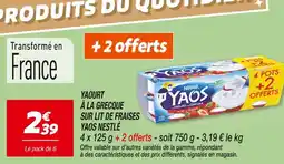 Netto Nestlé yaos yaourt à la grecque sur lit de fraises yaos offre