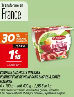 Netto Materne fruit intense pomme/pêche de vigne sans sucres ajoutés offre