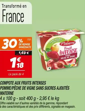 Netto Materne fruit intense pomme/pêche de vigne sans sucres ajoutés offre
