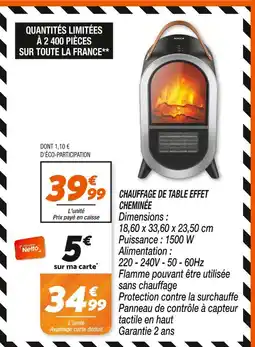 Netto Jocca chauffage de table effet cheminée offre