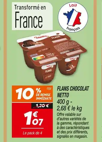 Netto Netto flans chocolat offre