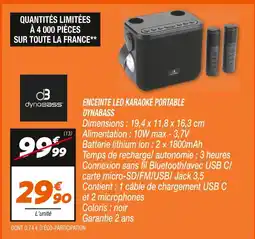 Netto Dynabass enceinte led karaoké portable offre