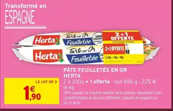 Intermarché Hyper Herta pâte feuilletée en or offre