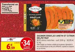 Intermarché Hyper Delpeyrat saumon gravlax aneth et citron offre