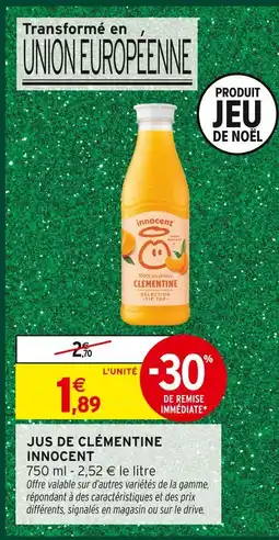 Intermarché Hyper Innocent jus de clémentine offre