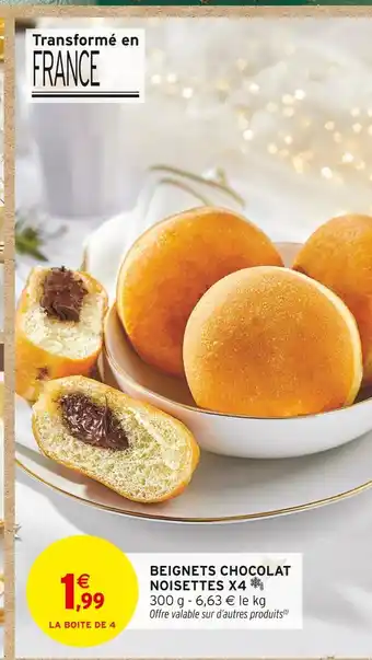Intermarché Hyper Beignets chocolat noisettes x4 offre
