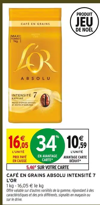 L'or café en grains absolu intensité 7