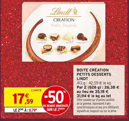 Intermarché Hyper Lindt boite création petits desserts offre
