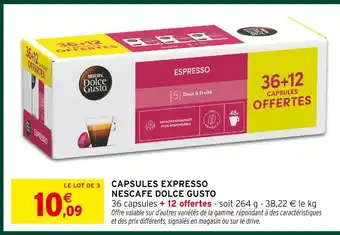 Intermarché Hyper Nescafé dolce gusto capsules expresso offre
