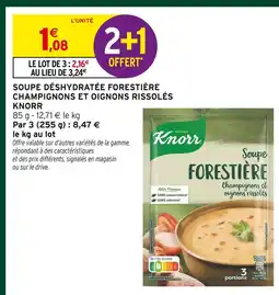 Intermarché Hyper Knorr soupe déshydratée forestière champignons et oignons rissolés offre