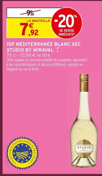 Intermarché Hyper Studio by miraval igp méditerranée blanc sec offre
