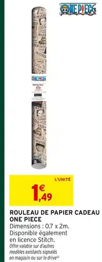 Intermarché Hyper One piece rouleau de papier cadeau offre