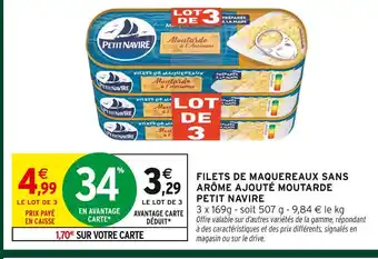 Intermarché Hyper Petit navire filets de maquereaux sans arôme ajouté moutarde offre