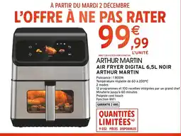 Intermarché Hyper Arthur martin air fryer digital 6,5l noir offre