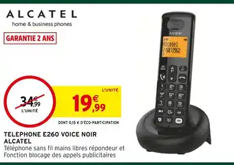 Intermarché Hyper Alcatel telephone e260 voice noir offre