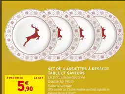 Intermarché Hyper Table et saveurs set de 4 assiettes à dessert offre