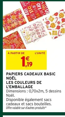 Intermarché Hyper Papiers cadeaux basic noël offre