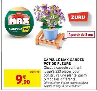 Intermarché Hyper Zuru capsule max garden pot de fleurs offre
