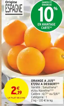 Intermarché Orange à jus et/ou à dessert offre