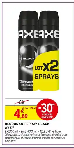 Intermarché Hyper Axe déodorant spray black offre