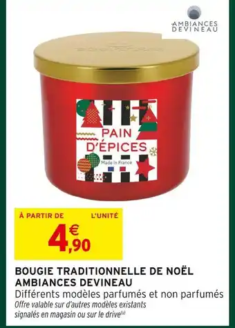 Intermarché Ambiances devineau bougie traditionnelle de noël offre