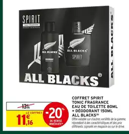 Intermarché All blacks coffret spirit tonic fragrance eau de toilette 80ml + déodorant 150ml offre