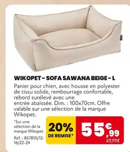 Animalis Wikopet sofa sawana beige offre