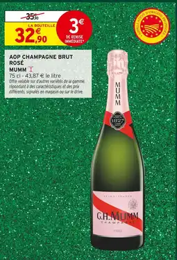 Intermarché Mumm aop champagne brut rosé offre