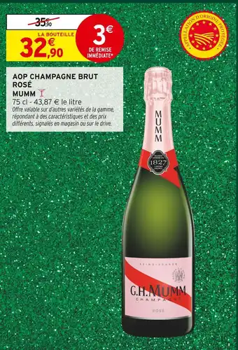 Intermarché Mumm aop champagne brut rosé offre