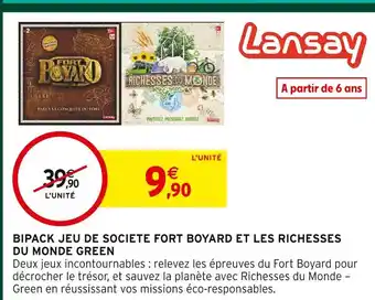Intermarché Lansay bipack jeu de société fort boyard et les richesses du monde green offre