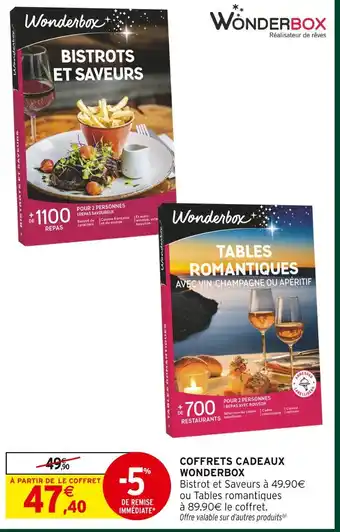 Intermarché Coffrets cadeaux wonderbox offre
