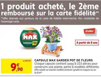 Intermarché Zuru capsule max garden pot de fleurs offre