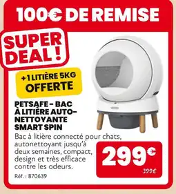 Animalis Petsafe bac à litière auto-nettoyante smart spin offre