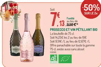 Botanic Prosecco et vin pétillant bio offre