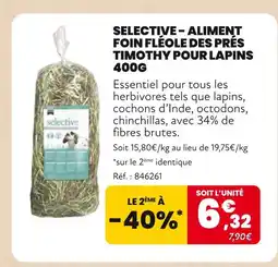 Animalis Selective aliment foin fléole des prés timothy pour lapins offre