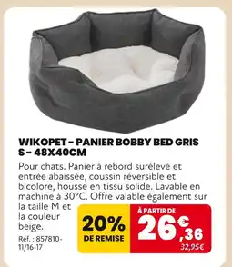Animalis Wikopet panier bobby bed gris s offre