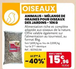 Animalis Animalis mélange de graines pour oiseaux des jardins offre