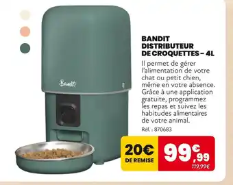 Animalis Bandit distributeur de croquettes offre