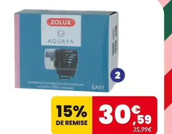 Animalis Zolux distributeur automatique de nourriture aquaya offre