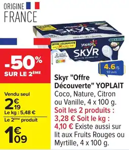 Carrefour Skyr offre découverte yoplait offre