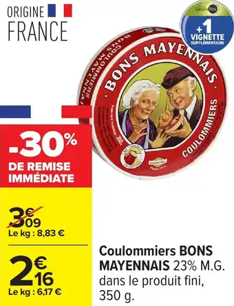 Carrefour Coulommiers bons mayennais offre