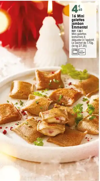 Croque Gel 16 Mini galettes jambon Emmental offre